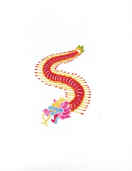 Traditional Weixian paper-cut: dragon