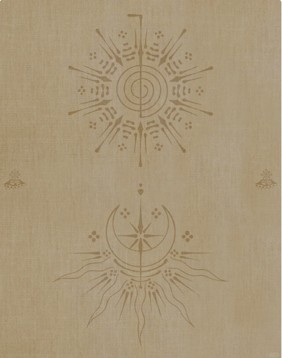 Traditional Weixian paper-cut: sun and moon