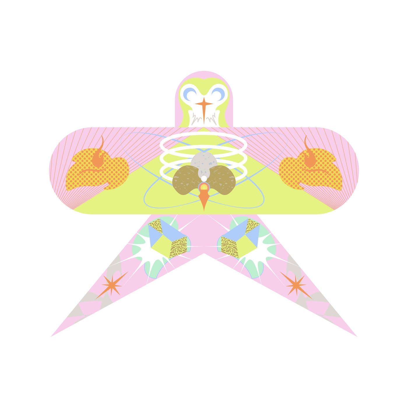 Swallow rebuilt as flat shapes