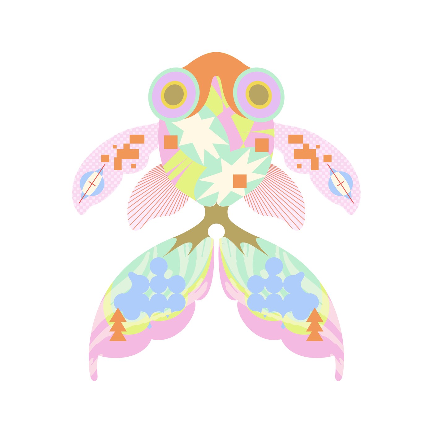 Carp rebuilt as flat shapes