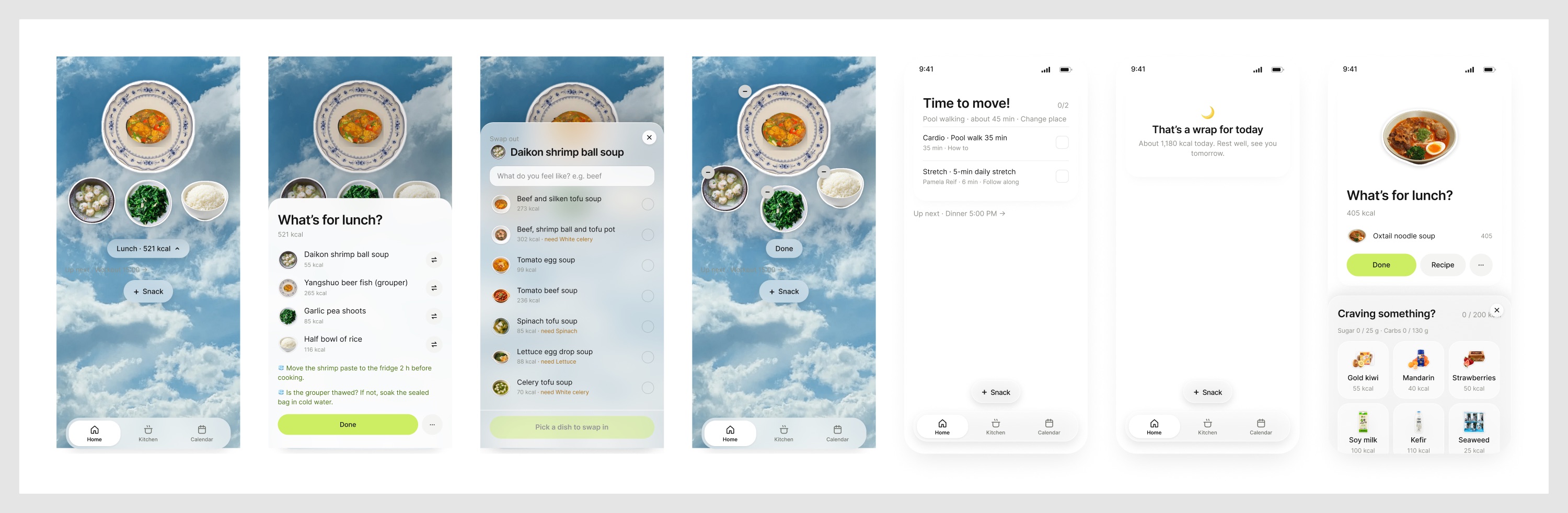 Seven states of Home in Figma