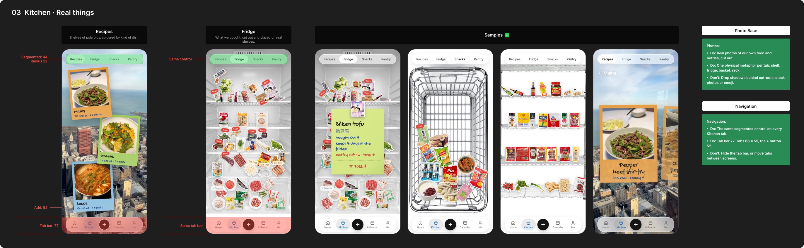 Savor design spec: Kitchen · Real things