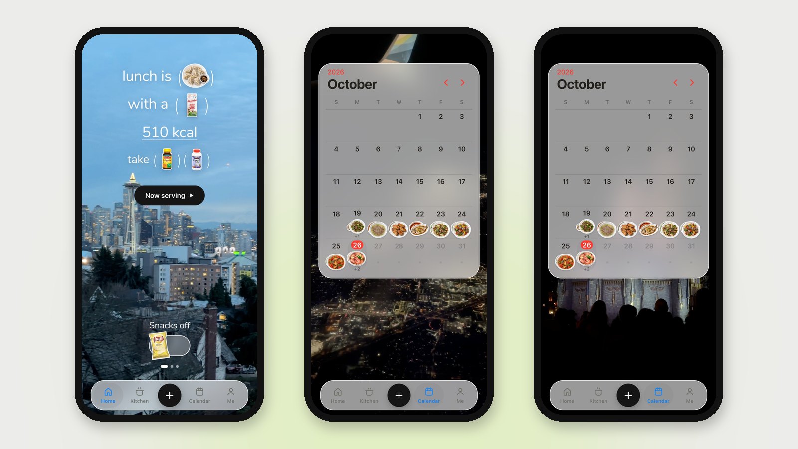 Savor on three phones: tonight’s dinner, the month in our food, one day’s page